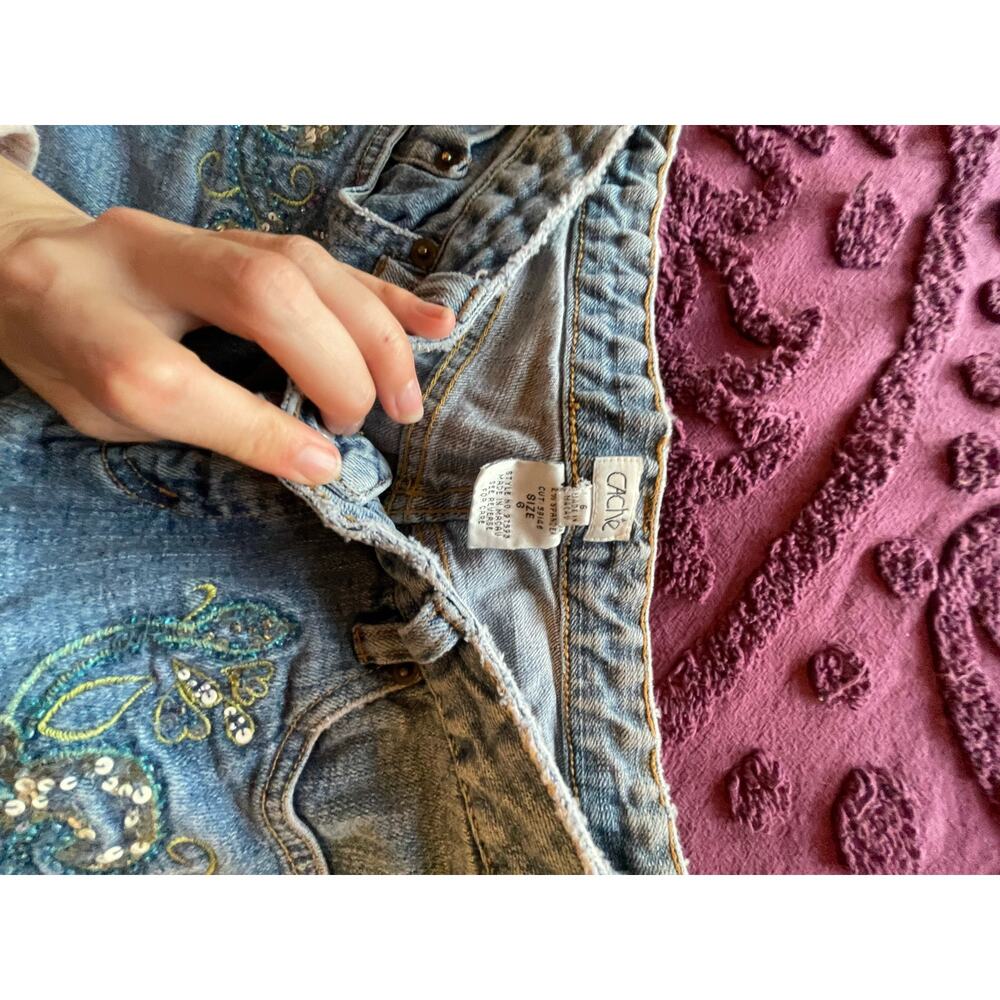 cache embroidered and beaded fairy core y2k flare jeans - Picture 4 of 7